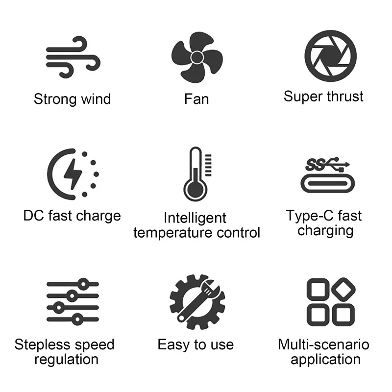 Вентилятор турбонагнетатель с 11 лопастями, 64 мм, 8000 мАч