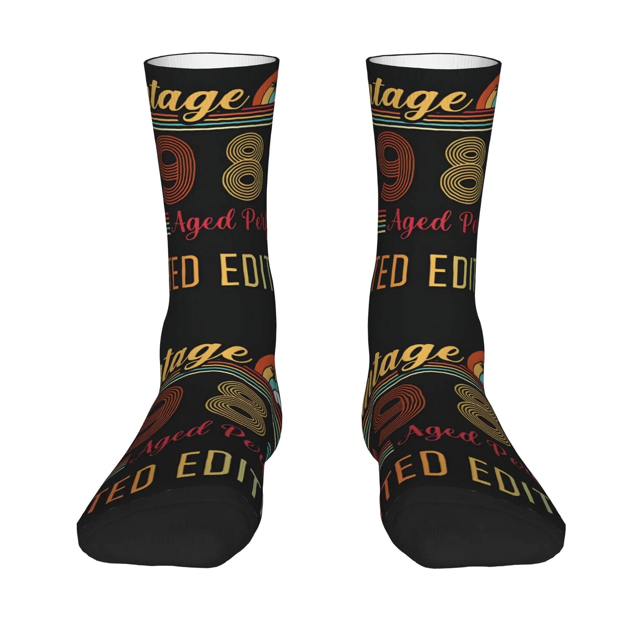 1 Pair Funny Crazy Sock for Men Vintage 1986 Aged Perfectly Sunset Retro Print Hip Hop Vintage 1986 Pattern Printed Sock Novelty