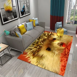 3D Hedgehog Carpet Cute Animal Rugs for Living Room Bedroom Floor Area Decor Mats Bathroom Toilet Door Entrance Non-slip Carpet