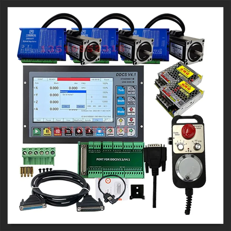 DAlcohol-Kit Servomoteur Hybride Sv4.1, Machine de Gravure CNC à 3 Axes, Contrôleur Autonome, avec E-stop, Régule le Volant, 75W, 24V DC