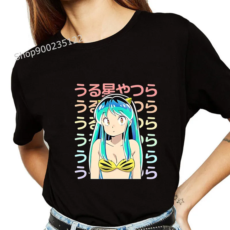 Anime t-shirts Urusei Yatsura and tsuira graphic cute Cartoon Ulzzang vintage Manga tees top print short sleeve woman clothes