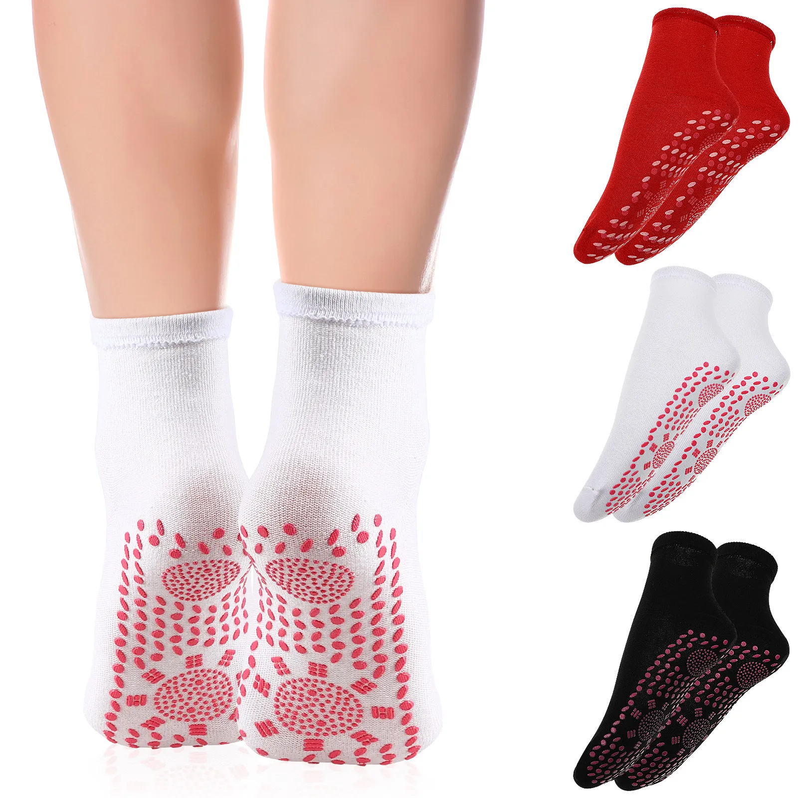 3Pairs Self Heating Thermal Socks Silicone Spot Massage Warm Foot Warmer Socks for Winter Men Women Breathable Comfortable
