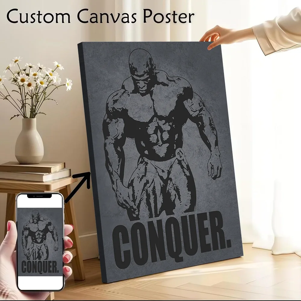 CONQUER Ronnie Coleman Affiche de motivation pour la musculation, art mural sur toile, impression personnalisée, peinture moderne, cadeau parfait pour murale