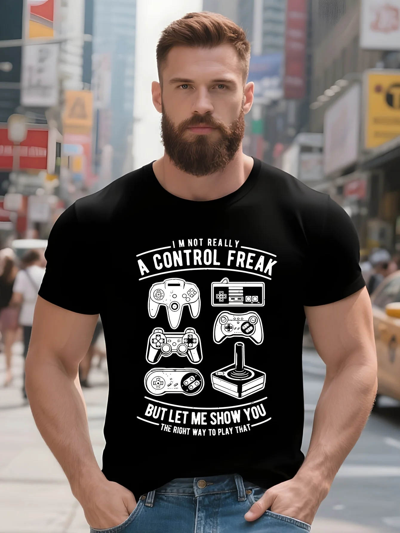 

Control Freak Funny game Gamer Mens Cotton T-Shirt Tee Top# color: Black, size: S