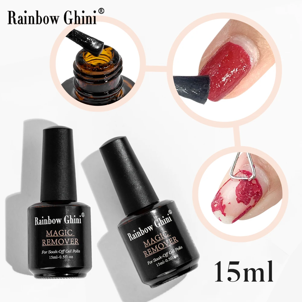 RG 15ml Semi-Permanent Gel Nail Polish Remover Fast Burst Degreaser Nail Cleaner Art Tools For Manicure Harmless Convenience