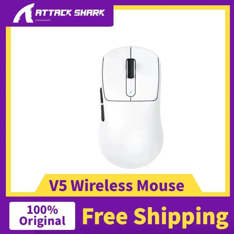 

Attack Shark V5 8000Hz Wireless Three-mode Symmetrical Mouse PAW3950MAX Sensor42K DPI 500mAh Custom 8000Hz Wired Gaming Mouse