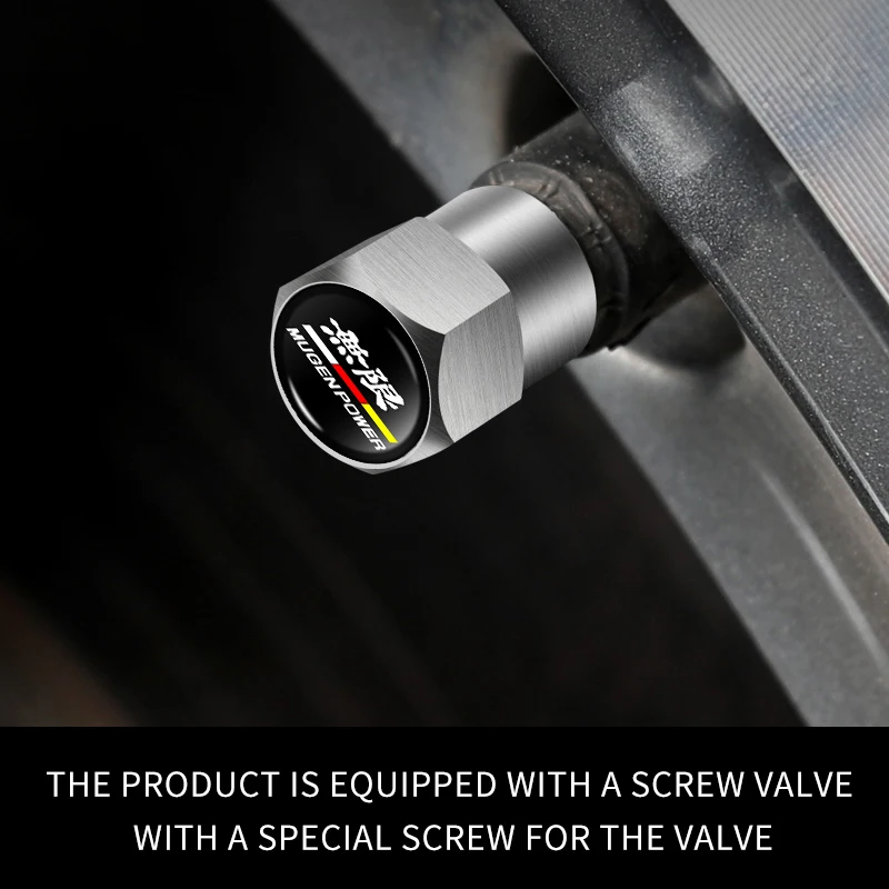 4 قطعة سيارة الإطارات صمام ينبع غطاء الألومنيوم الإطارات عجلة الجذعية غطاء صمام الهواء Airdust لهوندا موجين السلطة سيفيك 5D أكورد 8 CRV Hrv F #4