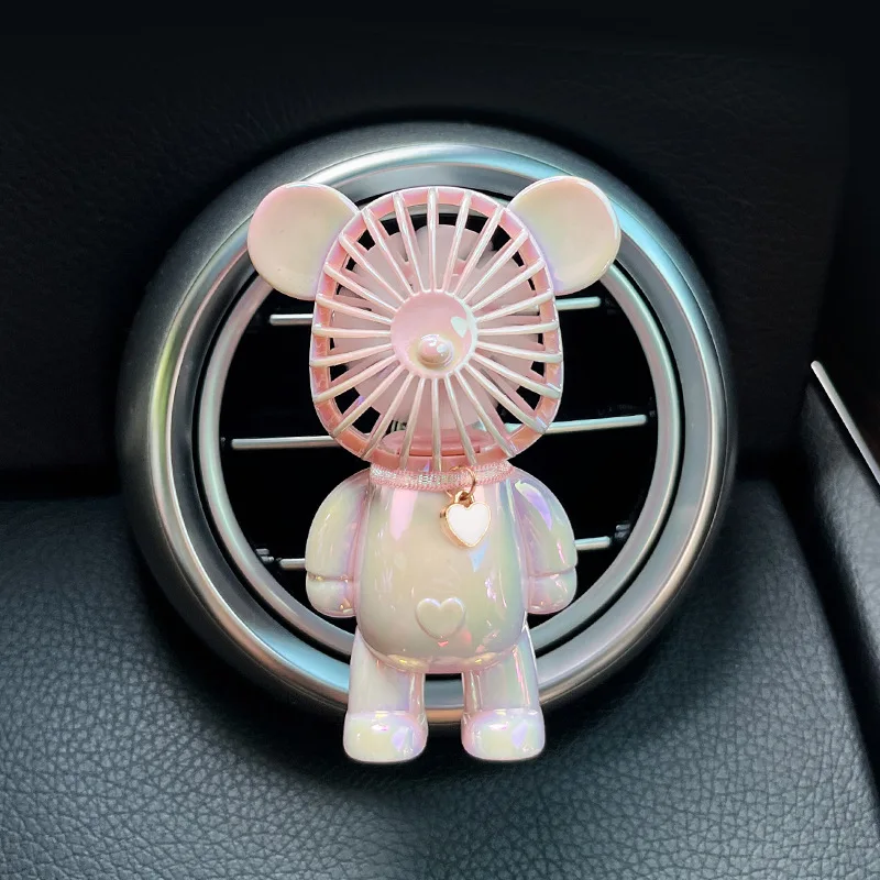 Car Air Freshener Vent Freshener Health Aroma Cartoon Bear Flower Vehicle Fragrance Diffuser SUV Truck Car Perfume Fan Vent Clip