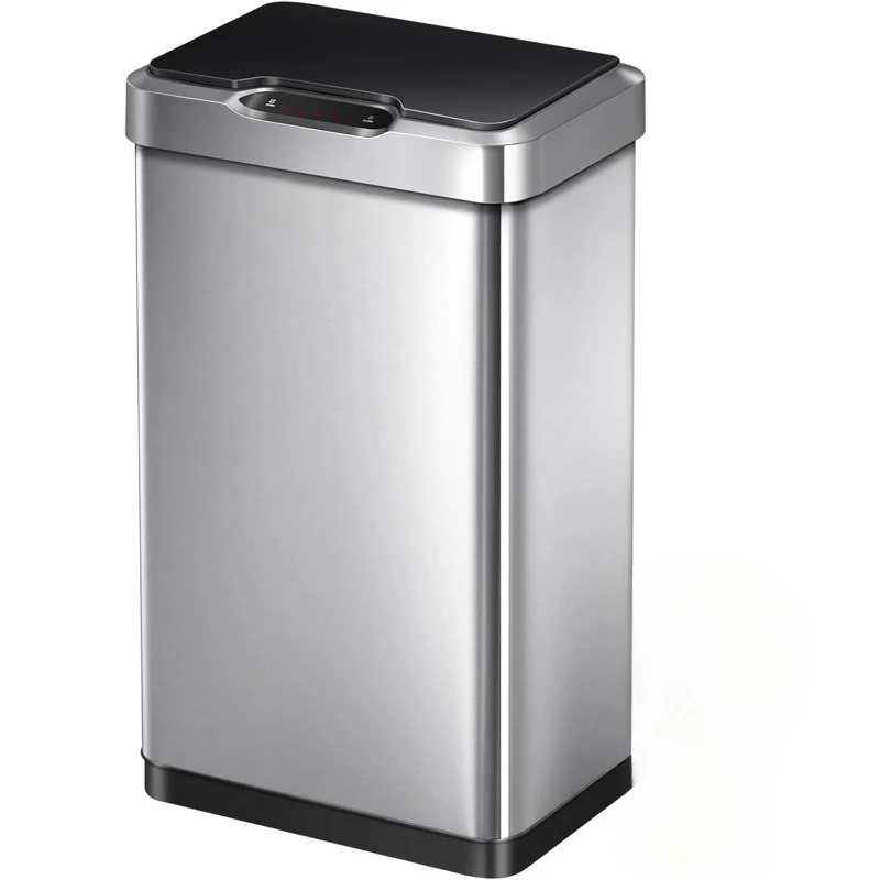 

Mirage-T 50-литровый/13,2 галлона бесконтактный прямоугольный мусорный бак с датчиком движения, отделка из матовой нержавеющей стали