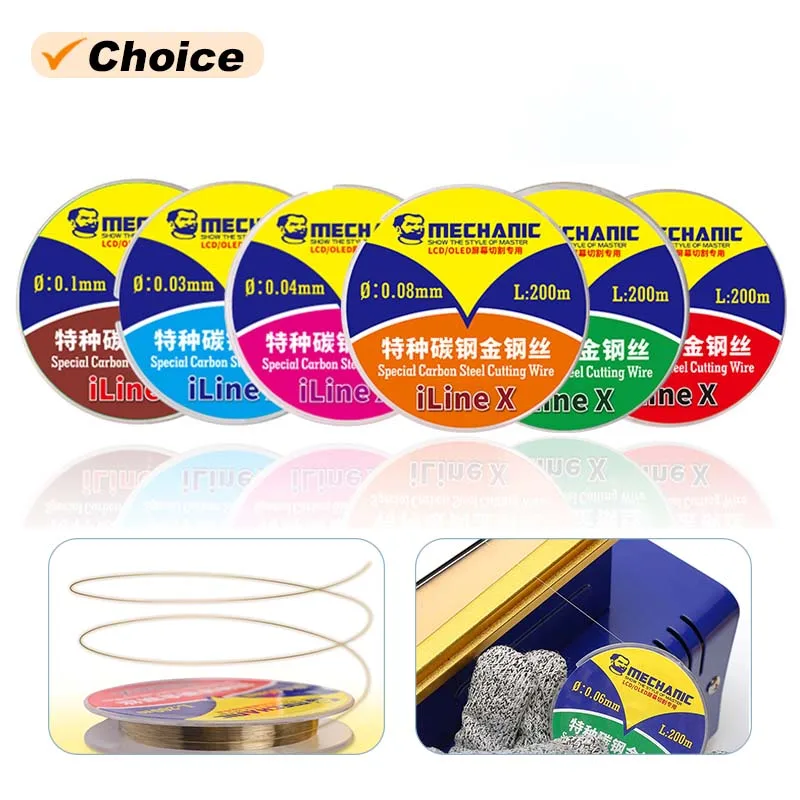 

Специальная проволока для резки углеродистой стали серии MECHANIC iLine X 0,03/0,04/0,05/0,06/0,08/0,1 мм 200 м, разделительная линия для ЖК-экрана