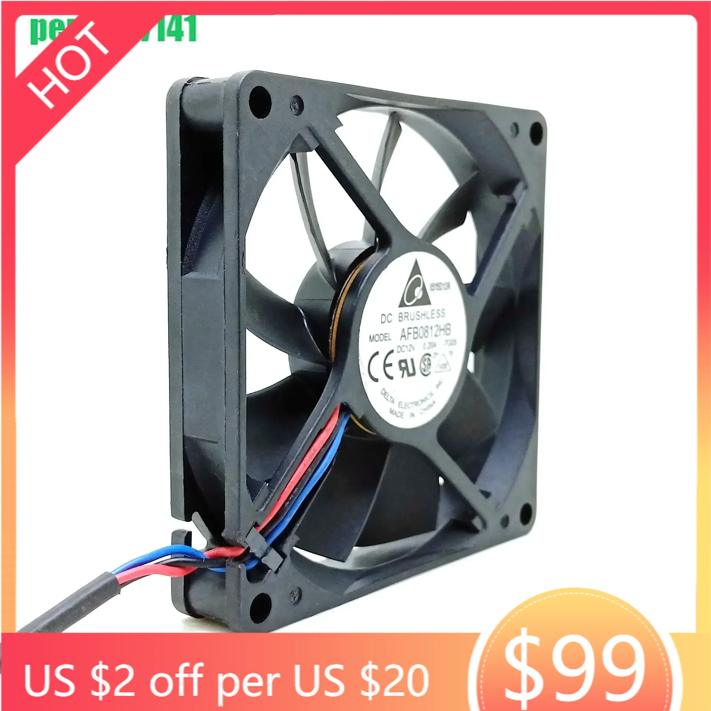 

Оригинальный серверный вентилятор Delta AFB0812HB, 8 см, 80 мм, 8015, 80*80*15 мм, с двойным шарикоподшипником, 12В, 0.2А, 3-проводной, 5 шт.