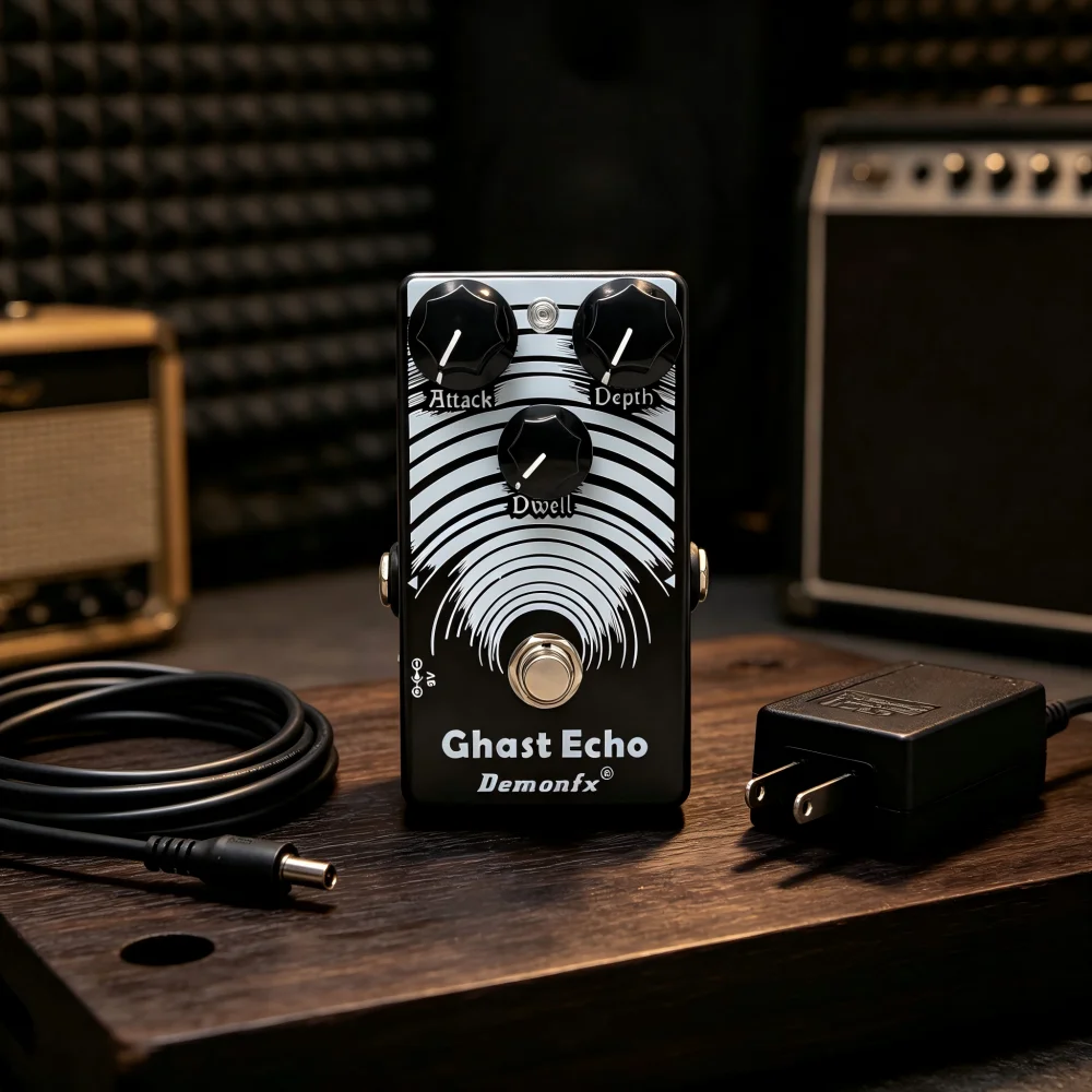 DemonFX Ghast Echo Gitarren-Effektpedal Vintage Voiced Reverb Gruselige Analog/Digital Spring Reverb Emulationsmaschine