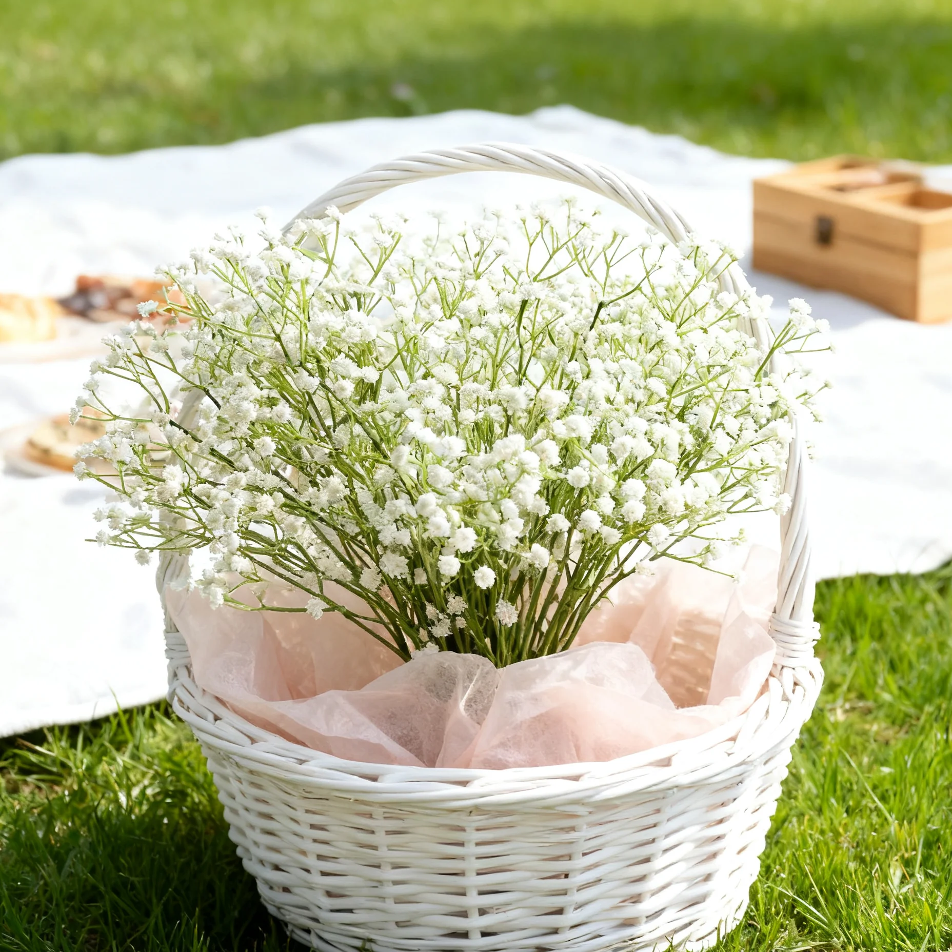 2/4 Stück Künstliche Pflanzen Gypsophila Kleine Blume Valentinstag Heim Zimmer Garten Deko Zubehör Kranz Hochzeit DIY Künstliche Tischdekoration