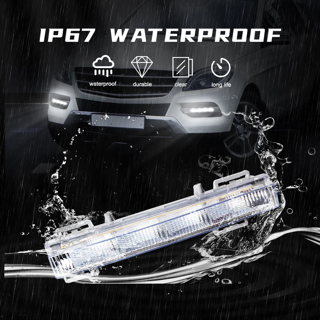 2pcs Daytime Running Light For Mercedes Benz W166 ML350 ML400 X204 GLK350 DRL Headlight Driving Fog Lamp 2049065401 2049065501 view 5