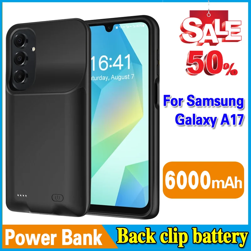 

High-Quality Back Clip Battery 6000mAh Power Bank for Samsung Galaxy A17 Battery Power Case Powerbank