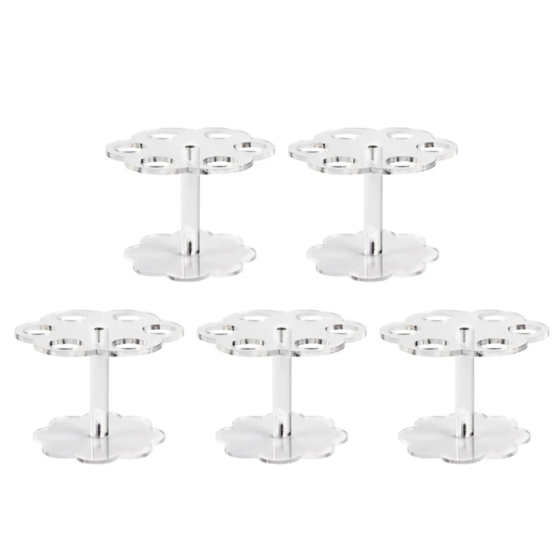 

5Pcs 6 Holes Acrylic Ice Cream Cone Stand Holder Transparent