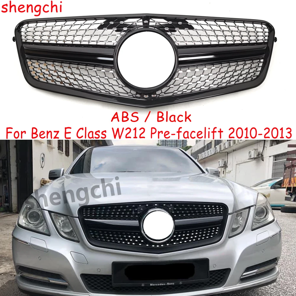 

W212 Diamond Style ABS Front Bumper Grill For Mercedes Benz E Class W212 Pre-facelift E200 E250 E300 E350 E400 Grills 2010-2013