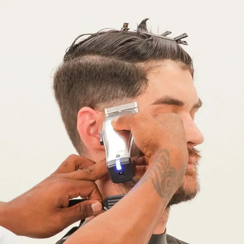 QWAnd 12660 Professional Master Corded/Cordless Hair Trimmer,Adjustable Carbon Steel Blade Hair Clipper for Close Cutting,Silver