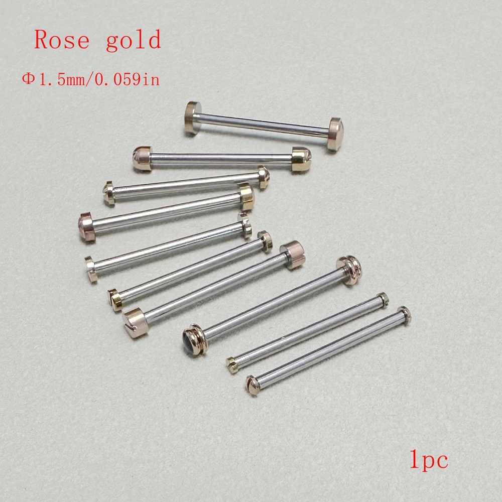Vite per orologio diametro 1,5/0,059 Oro rosaSupporto cinturino in acciaio inossidabileParti di manutenzioneFissaggio per cintura/cintura in acciaio