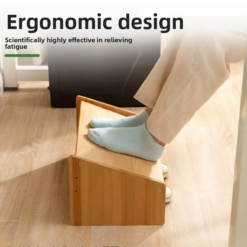 Ergonomic Wide Foot Stool for Desk, Anti Cross Leg Piano Step, Office Footrest Cushion with Wide Base, Anti Tip Support Stand