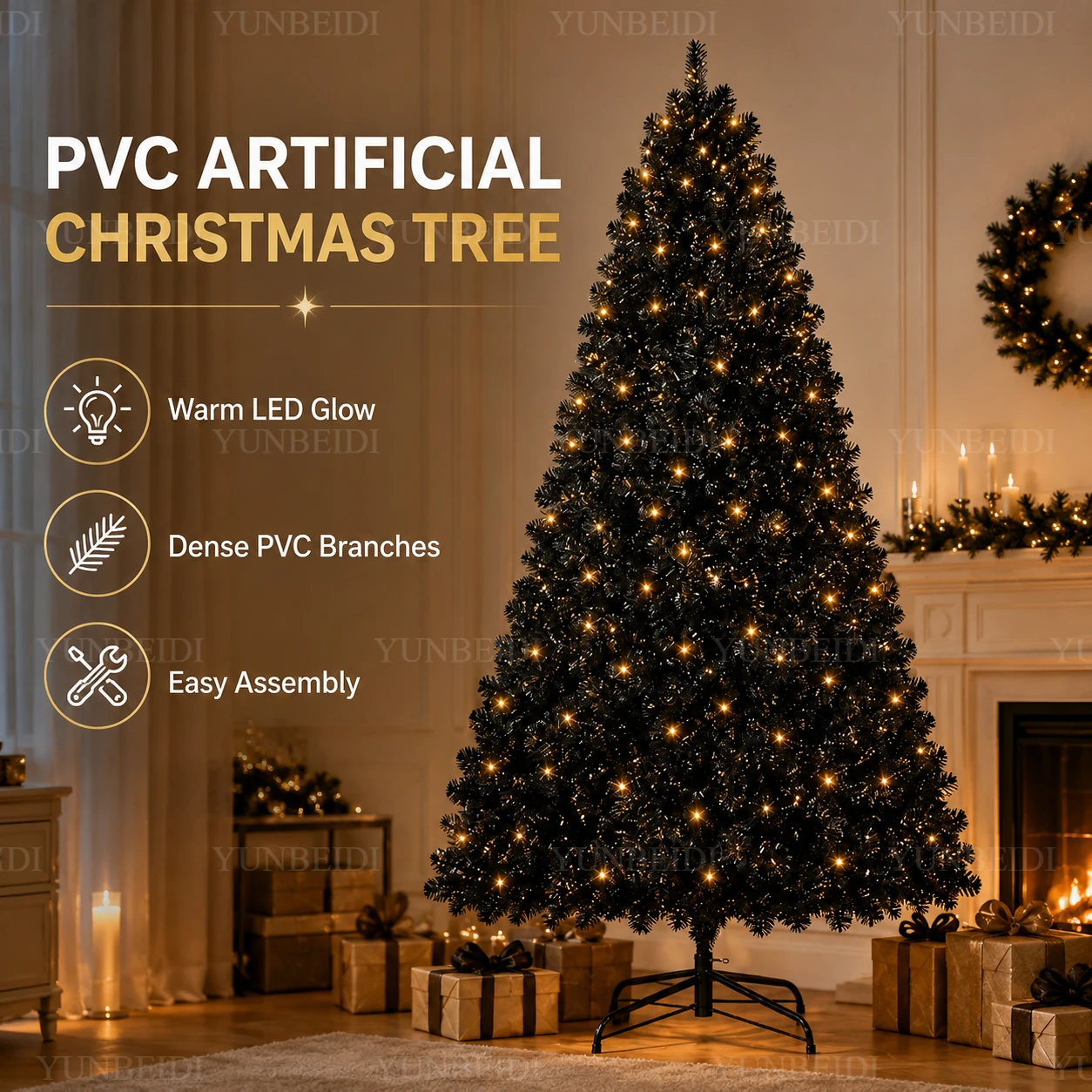 Black Christmas Tree with LED  - Home Decor Lighting Tree 评论和价格