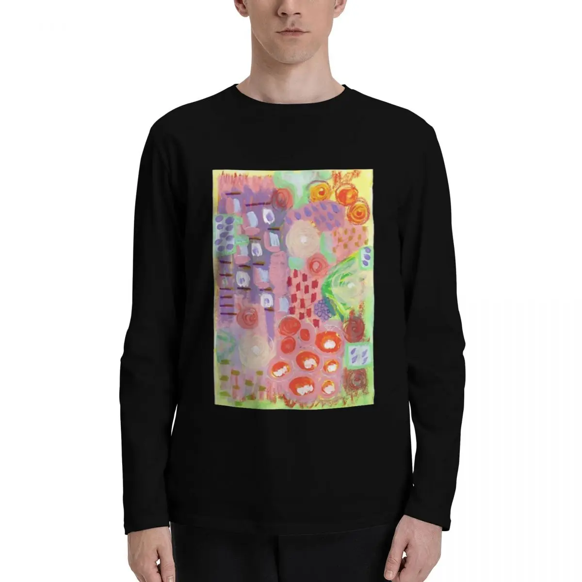 

Abstract_Pastels_Botanicals Stylish and Comfortable Men's Long Sleeve T-Shirt - Ideal for Every Season and Daily Wear