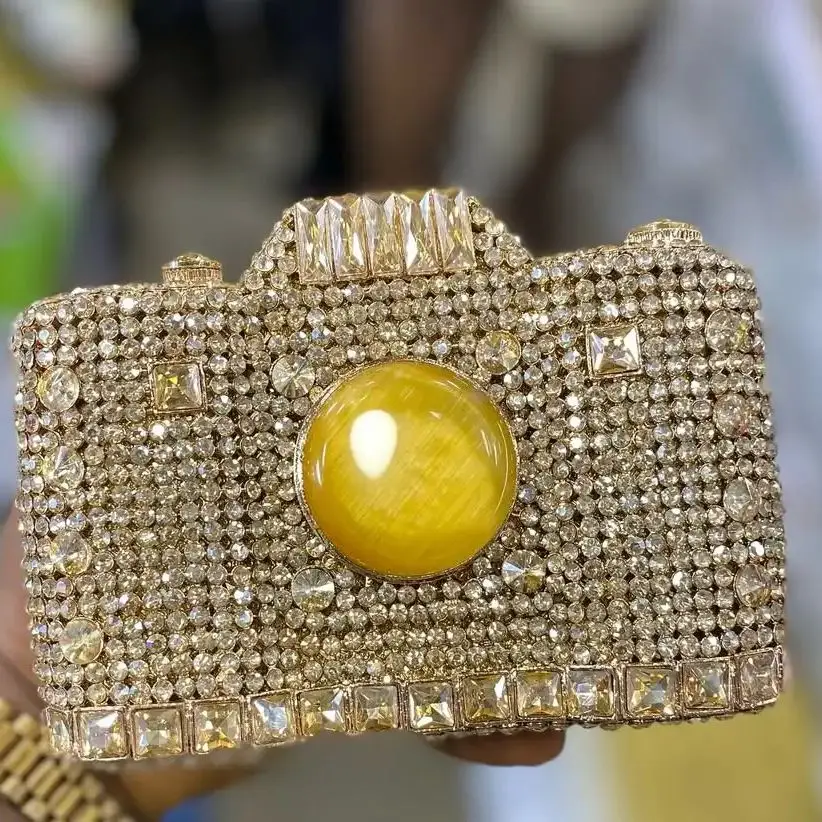 

Потерянный винтажный клатч CAMERA с кристаллами и стразами, клатч из бисера, драгоценные камни, кристаллы, клатч, свадебный кошелек с 2 ремнями