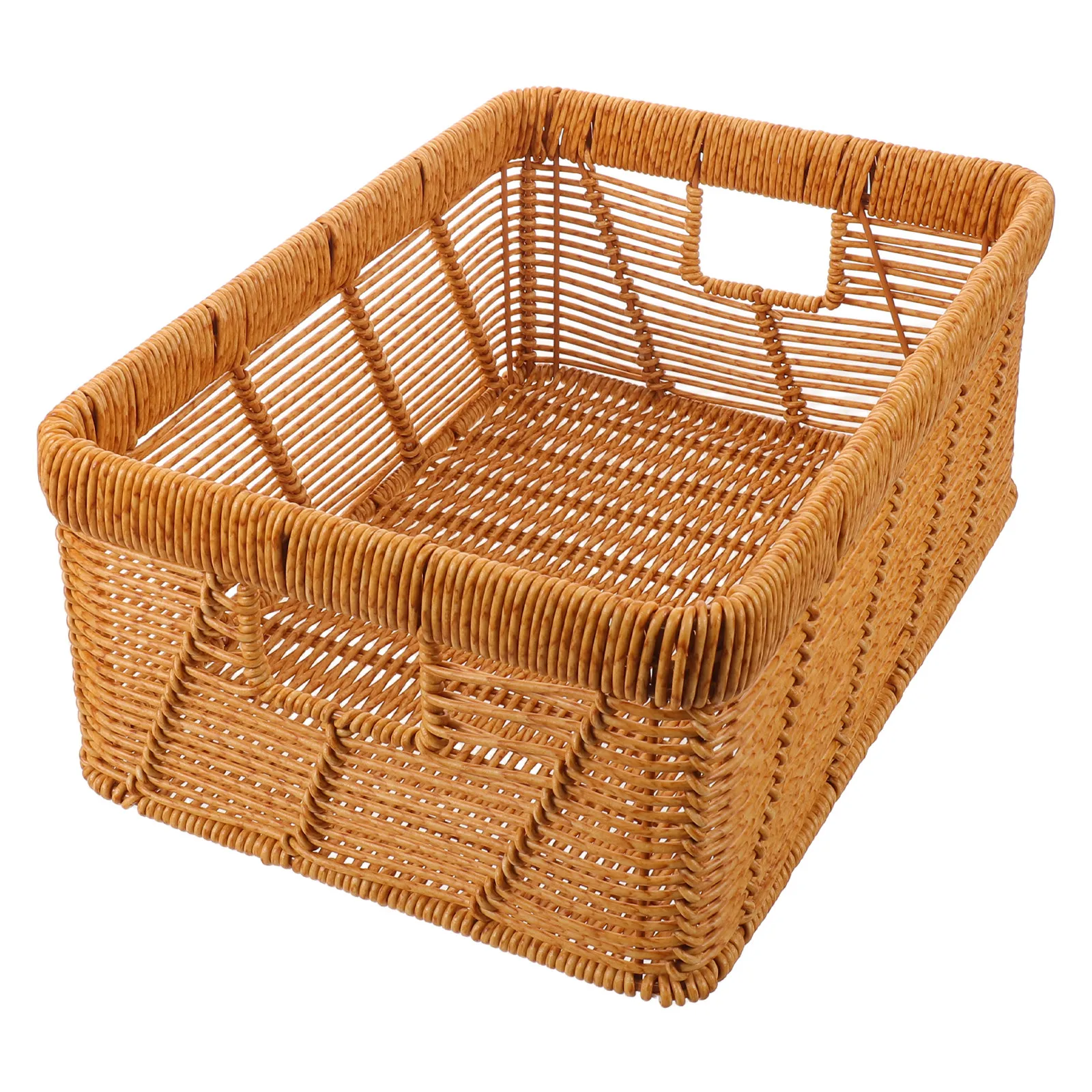 Home Decor Organizer - Panier de rangement rectangulaire en rotin