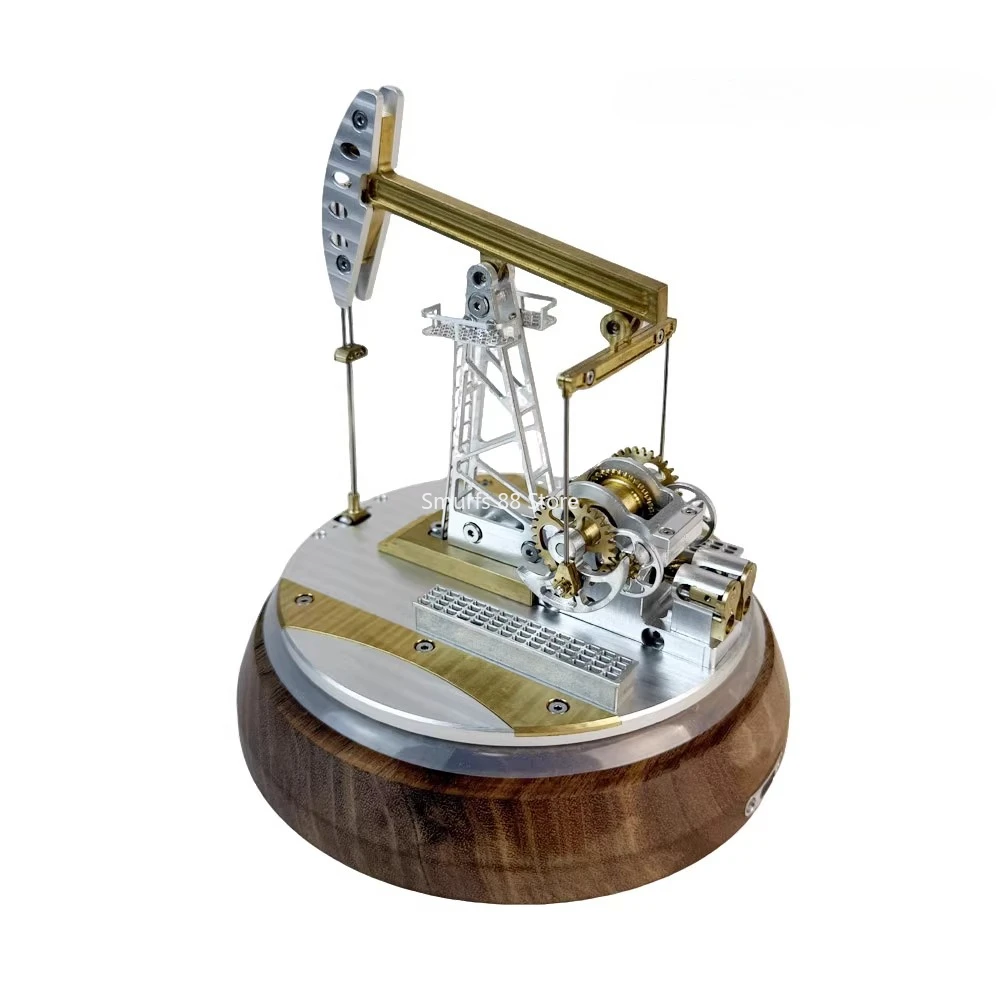 

Metal Pumping Unit Model Seiko Mechanical Pumping Unit Model with Glass Dust Cover Movable Desktop Ornaments Toys Gift
