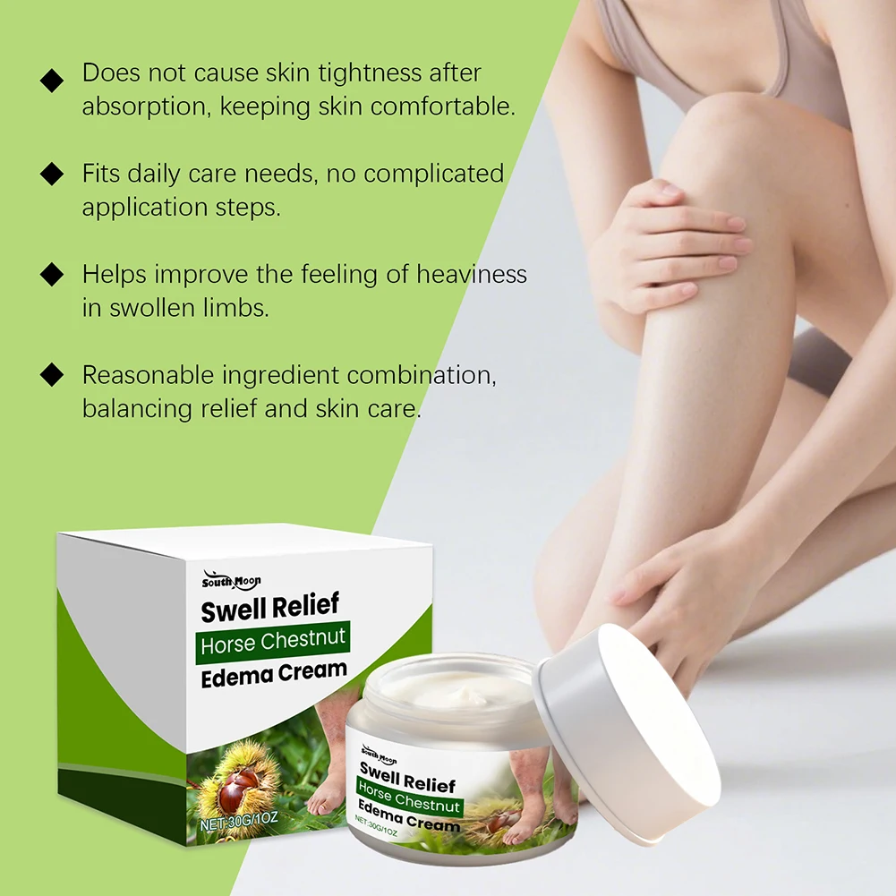 30g Horse Chestnut Edema Cream For Legs Non-Greasy Reduces Swelling Soothes Discomfort Muscle Relief Relaxation Massage Balm