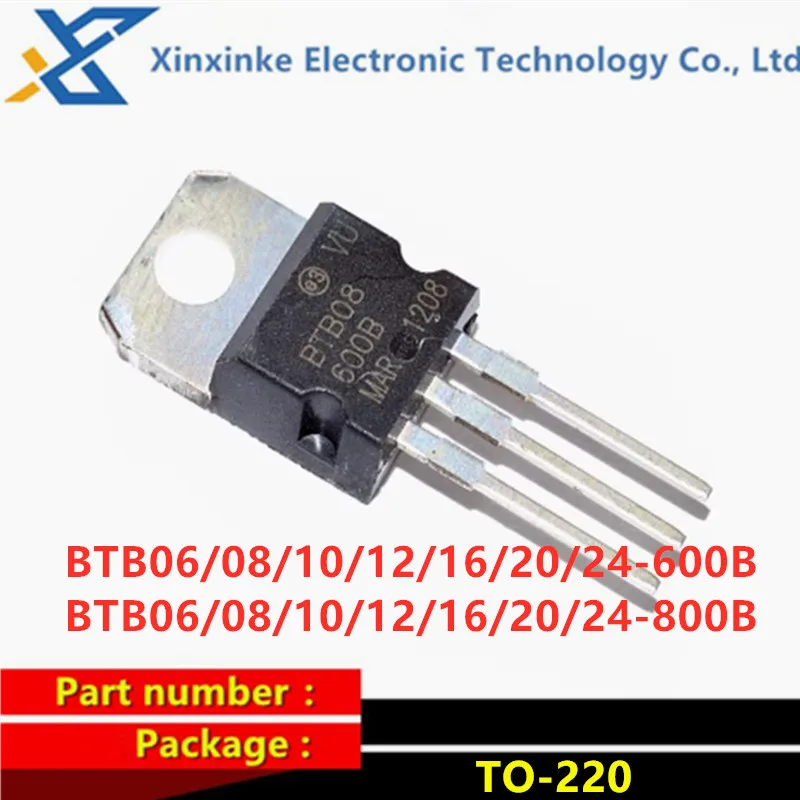 5PCS BTB 06/08/10/12/16/20/24 -600B -800B TO220 BTB06-800B BTB08-600B Three-Terminal Bidirectional Thyristor BTB12-600B