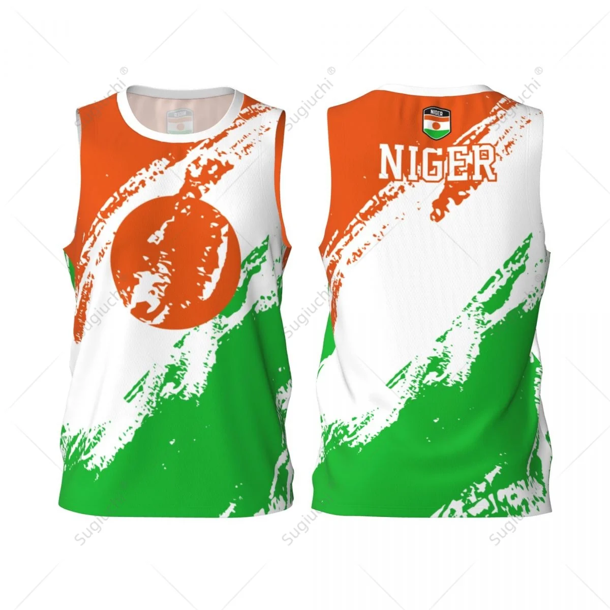 Men Basketball Sports Niger Flag Running Fitness Multifunction Jersey Sleeveless shirt Custom Name Nunber Exclusive