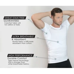 WESPROJECT Lmport Austria  Modal 220g Anti Sweat Tee Shirt Underwear Men's Slim Fit Crew Neck T-SHIRT