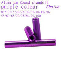 5/10pcs purple colour aluminum spacer M3*10mm to 100mm round Aluminum Standoff rods For RC Multirotors