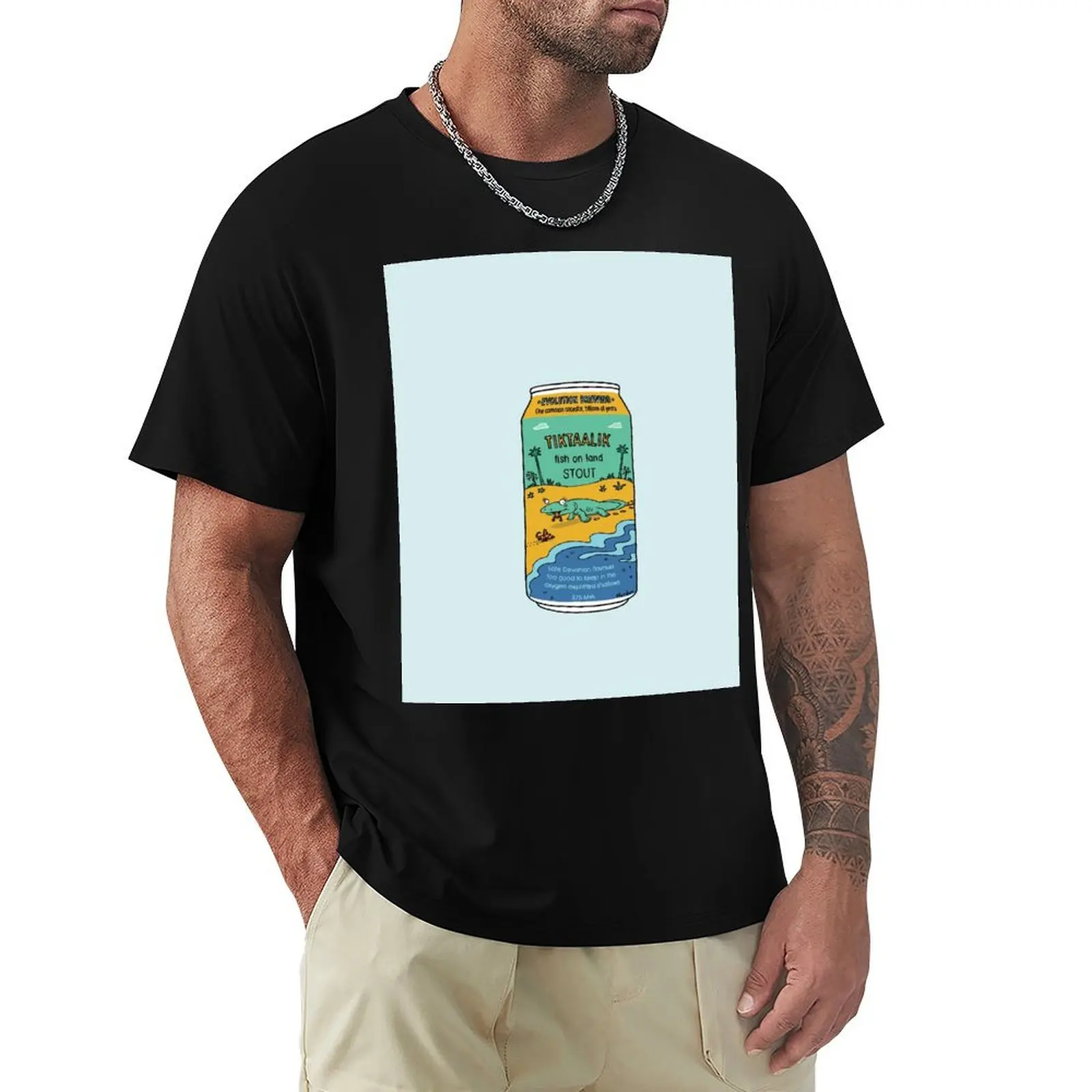 Evolution Brewing Tiktaalik Fish on Land Stout T-Shirt Basic Tee Shirt for Everyday Outfit