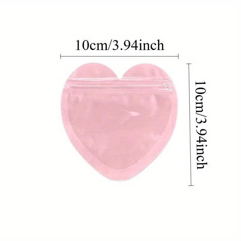 حقيبة مجوهرات بسحاب على شكل قلب حقيبة بلاستيكية بسحاب لتخزين عرض المجوهرات ومستلزمات تغليف هدايا عيد الحب #3