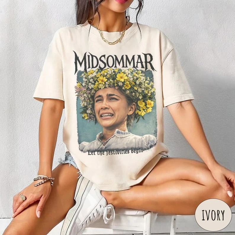 Midsummer Night Horror Theme T-shirt - Dani Crown T-shirt  Unisex streetwear shirt  oversized t shirt vintage clothes