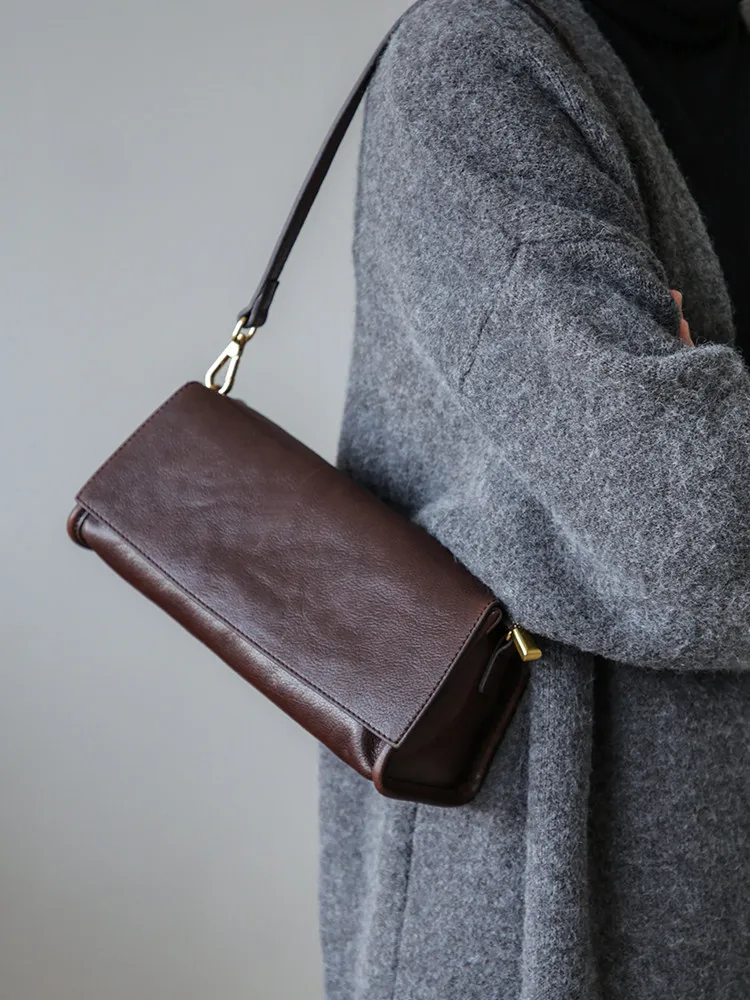 PNDME fashion vintage designer handmade genuine leather women's shoulder bag weekend casual real cow leather crossbody bag