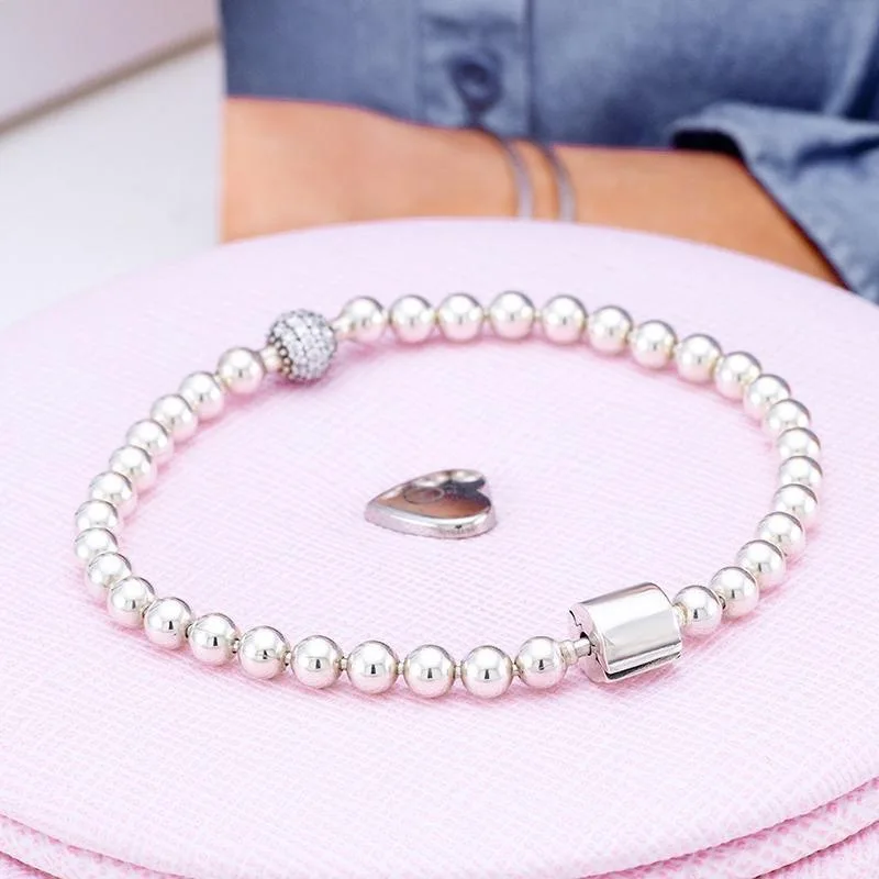 High Quality Silver Jewelry Fashion Exquisite Beads & Pavé Bracelet Three Colors Optional Women Jewelry Gift Free Shipping