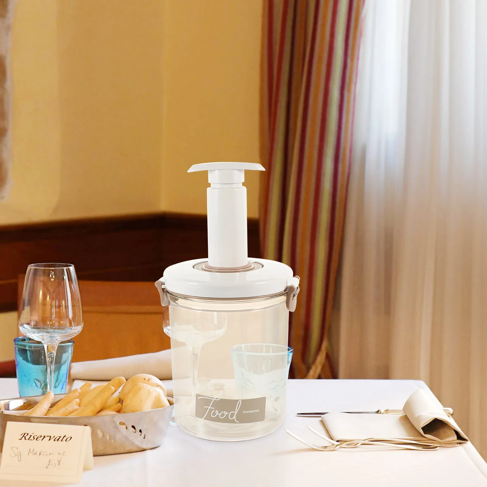 

1pc Vacuum Container 1L Airtight Food Storage Box With Hand Pump For Coffee Fresh Keeping Portable Sealing