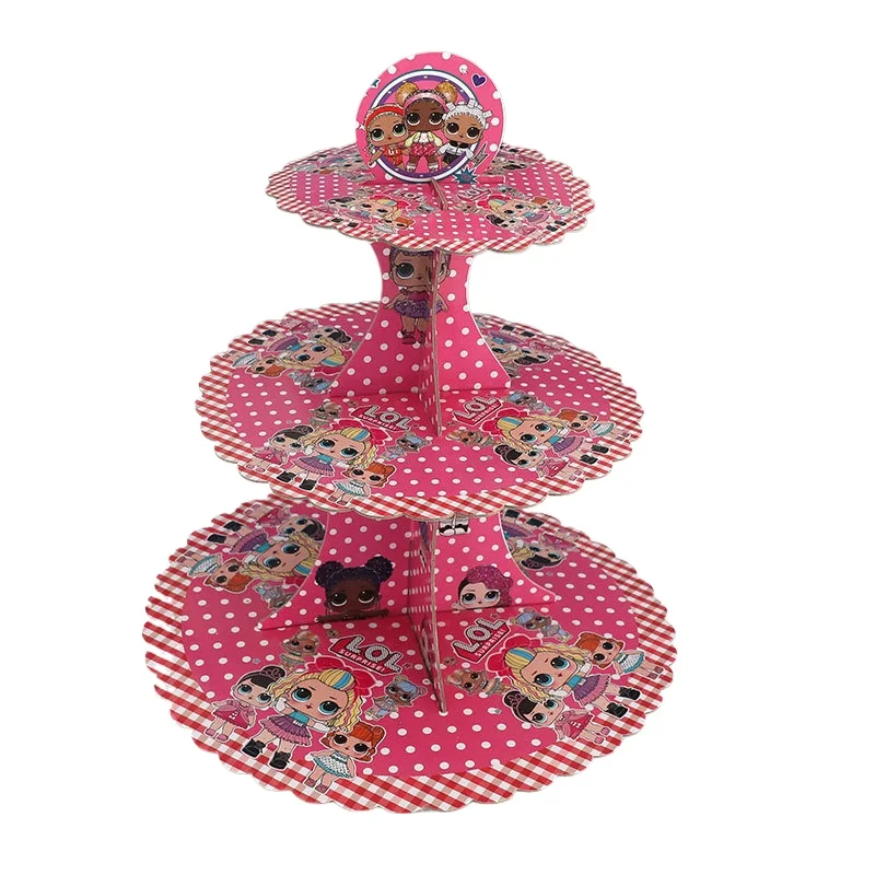 

Л.О.Л. СЮРПРИЗ Подставка для торта Kawaii Украшение вечеринки Трехслойная подставка для торта Мультфильм L.O.L. СЮРПРИЗ Хэллоуин украшения для дома