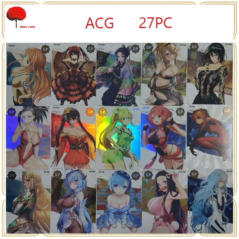 

Anime Goddess Story ACG Laser Flash Card Rem Kamado Nezuko Tokisaki Kurumi Collection Toy Solitaire Christmas birthday present