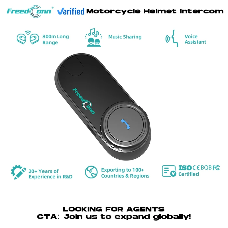 T-COM VB 800m Motorcycle Skii Helmet Intercom  Headset Intercomunicador Moto Casco Wireless Headphone