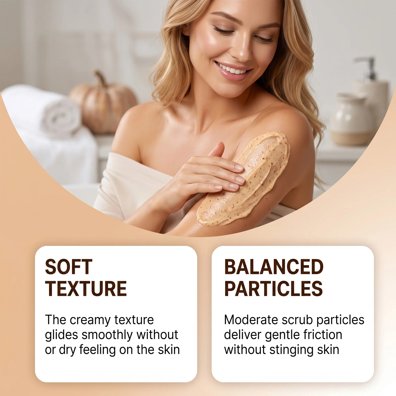 Brightening Exfoliating Body Scrub Cinnamon Pumpkin Scent Smooth Soften Rough Cuticle Dead Skin Remover Moisturizing Body Scrub