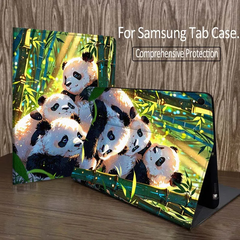 Cartoon Anime Panda Cute Tablet Case For Samsung Galaxy Tab A A7 A8 A9 A11 S6 S11 Lite Plus 10.1 10.4 10.5 Inch 2022 2025