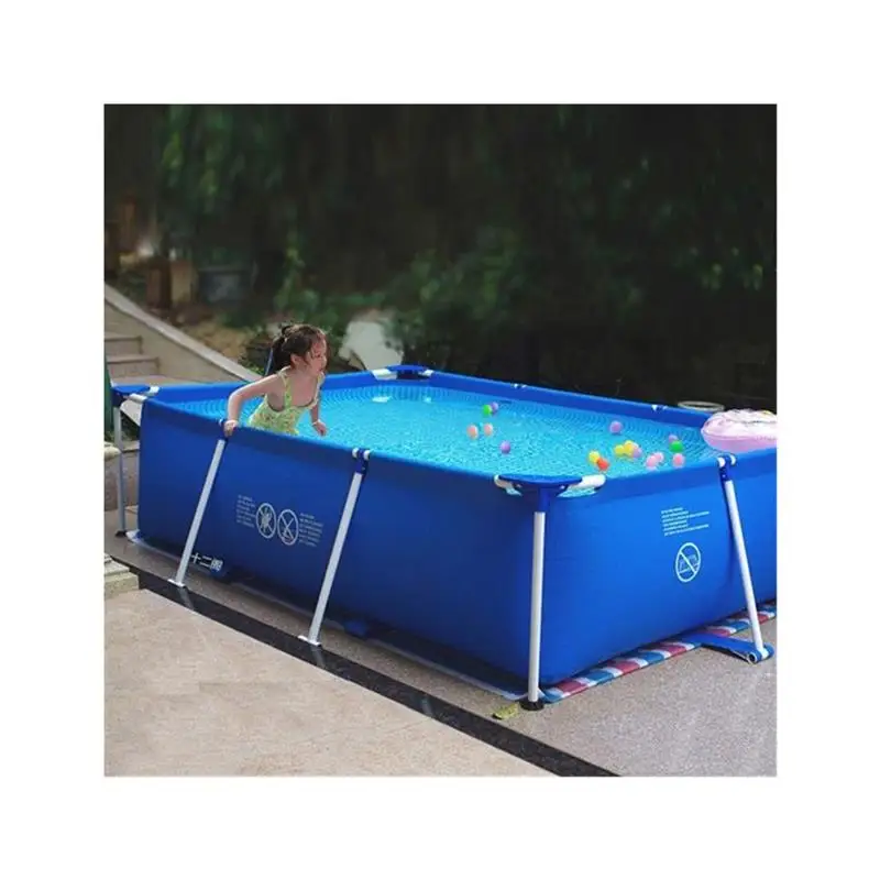 Large Household PVC Adult & Children's Folding Swimming Pool Non-Inflatable Fish Pond for Outdoor Use Steel Backyard Frame Pool