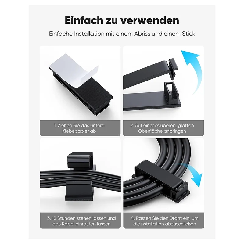 

AT44-100Pcs Cable Management Self-Adhesive Cable Clips Self-Adhesive Strong Cable Organiser For Desk/Home/Office