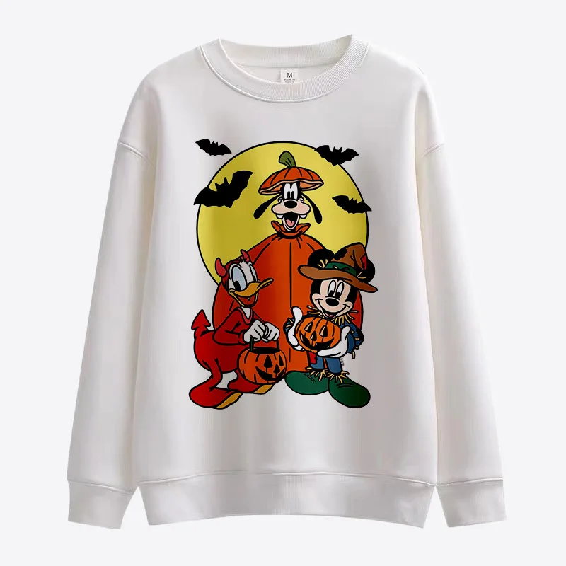 Sudadera de manga larga con cuello redondo para hombre, Jersey informal con estampado de Horror, Halloween, Disney, Stitch y Mickey y Minnie, otoño