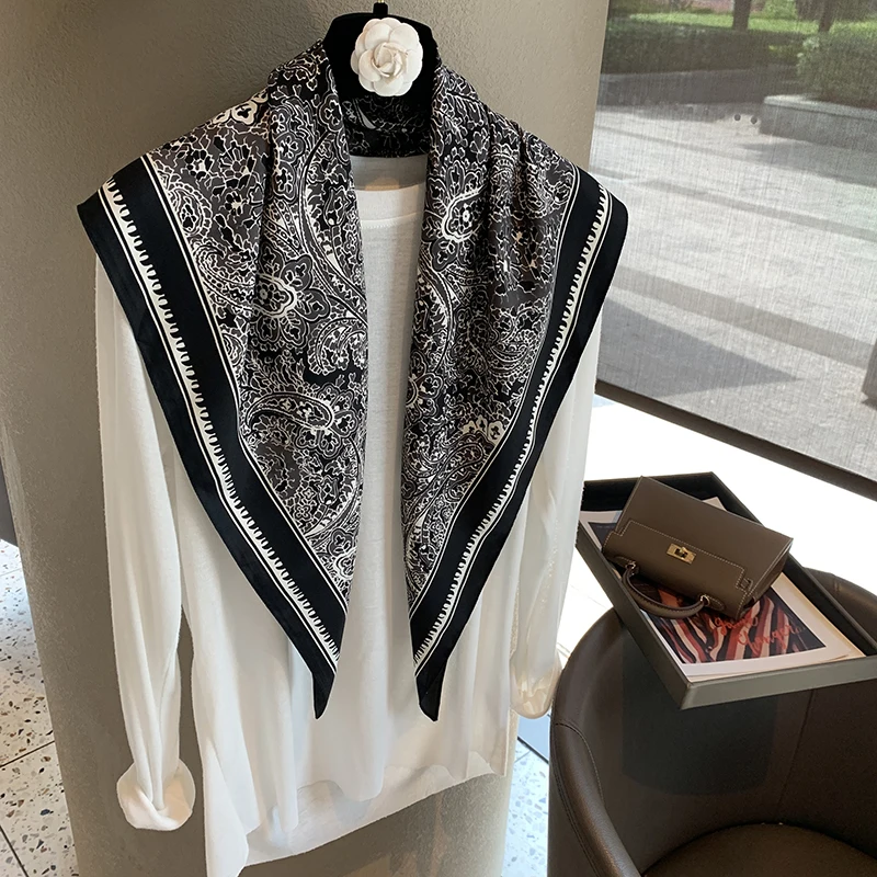 خفيفة الوزن فاخرة الخصر تعزيز فو الأوشحة الحريرية الأوشحة الثلاثي أسفل الستائر الرقبة حماة ملابس خارجية شالات صغيرة