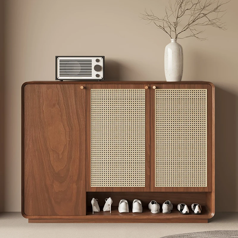 Shoe cabinet in the entrance hall, Japanese rattan weaving, entering the living room, home storage, modern and simple Nordic